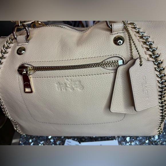 Coach 2014 Apricot whipstitch leather Prairie Satchel NWT - Picture 3 of 16